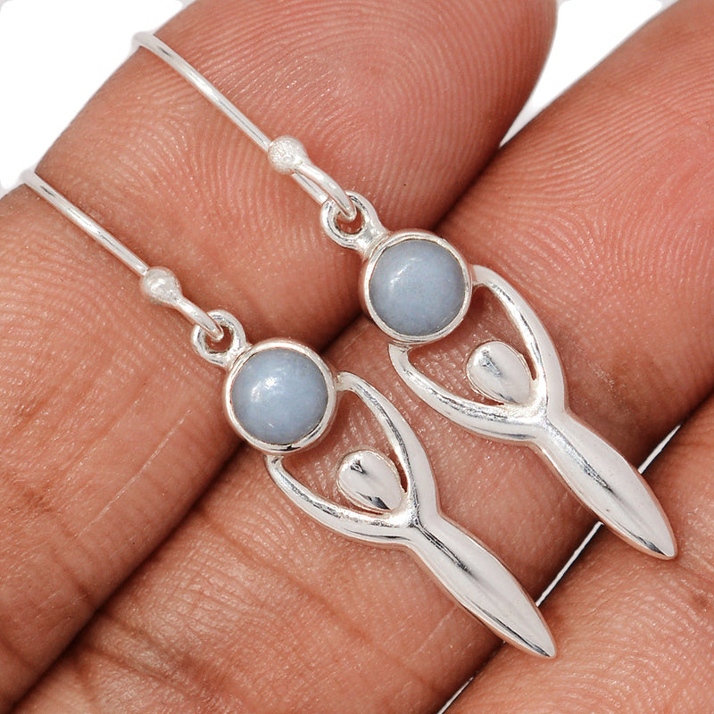 1.5" Goddess - Angelite Earrings - DSNE179