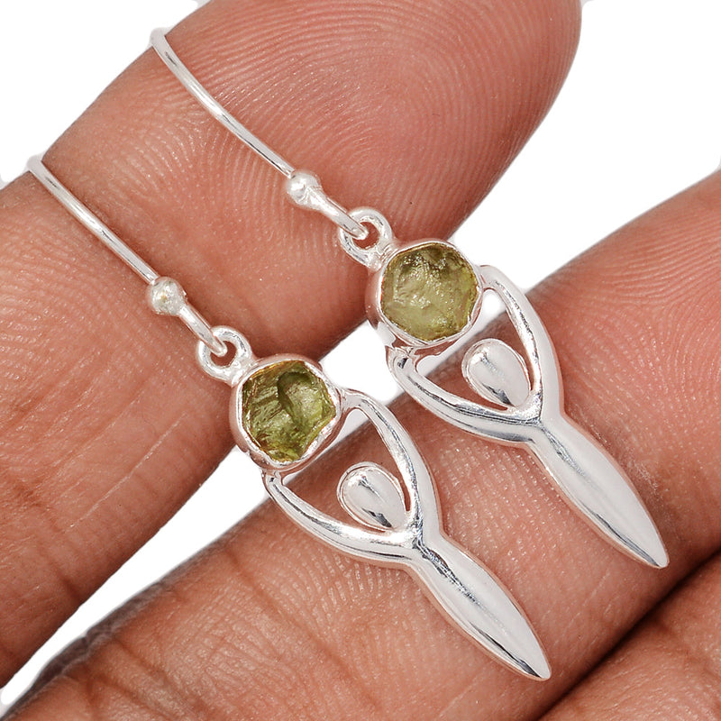 1.5" Goddess - Moldavite Earrings - DSNE180