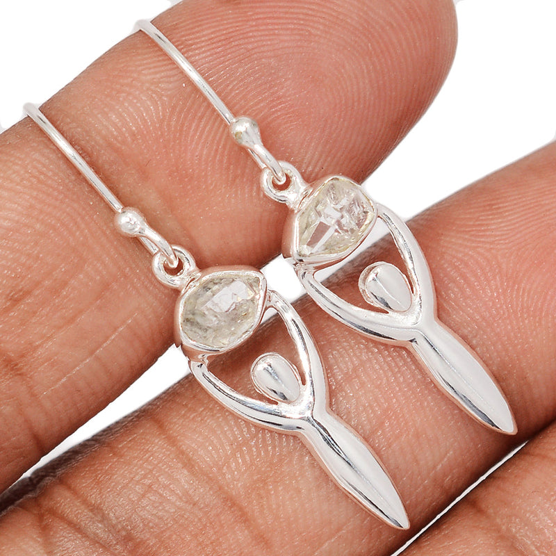 1.5" Goddess - Herkimer Diamond Earrings - DSNE181