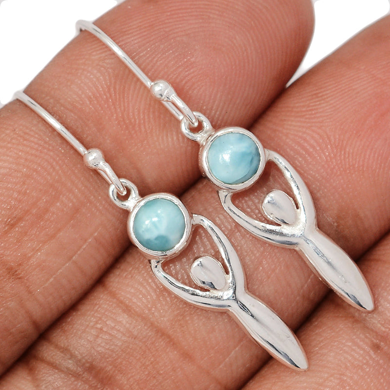 1.5" Goddess - Larimar Earrings - DSNE182