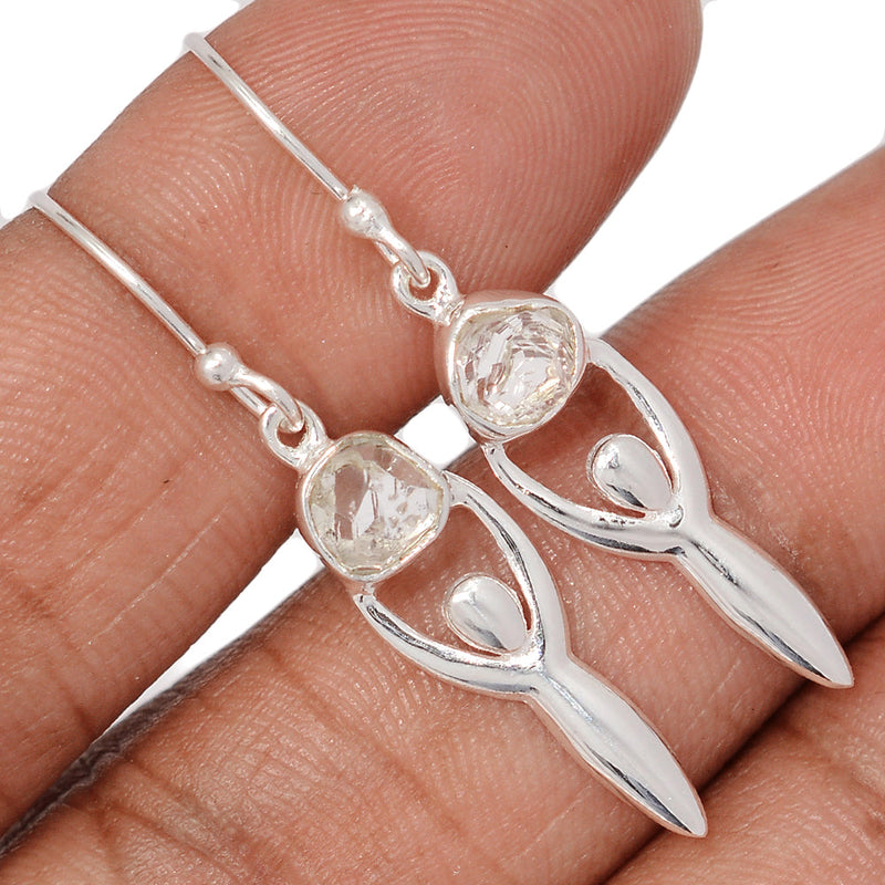 1.5" Goddess - Herkimer Diamond Earrings - DSNE185