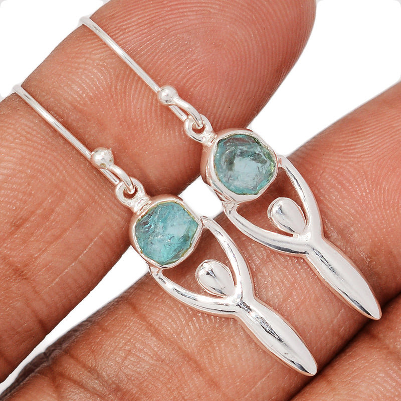 1.5" Goddess - Neon Blue Apatite Earrings - DSNE186
