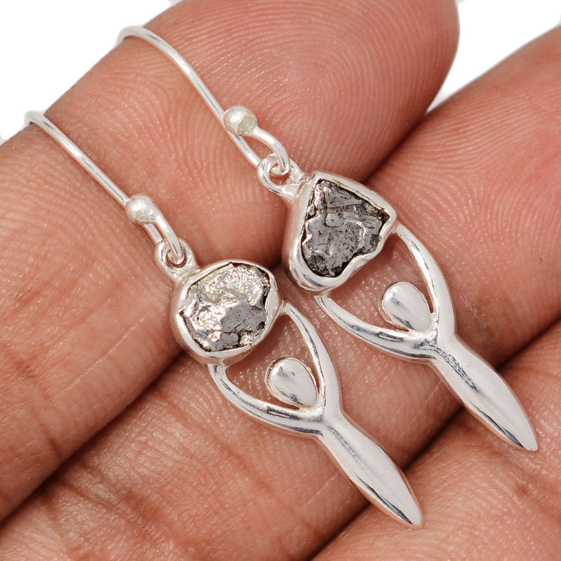 1.6" Goddess - Meteorite Campo Del Cielo Earrings - DSNE199