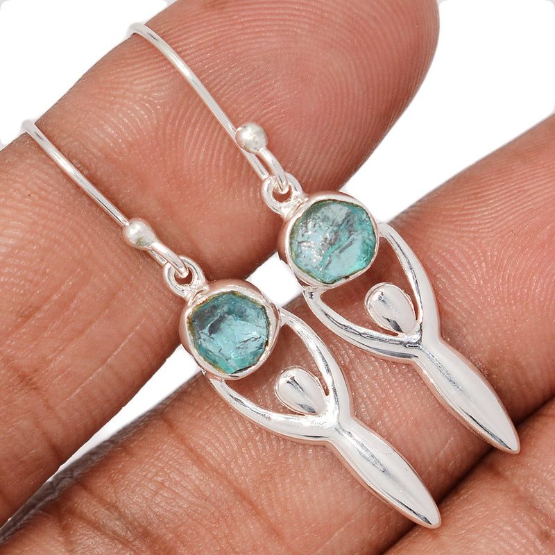 1.5" Goddess - Neon Blue Apatite Earrings - DSNE201