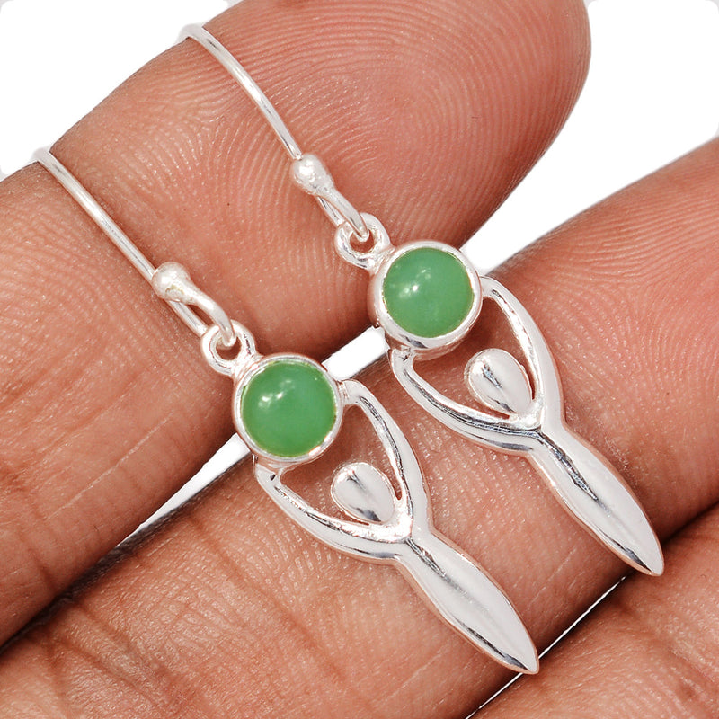 1.5" Goddess - Chrysoprase Earrings - DSNE203