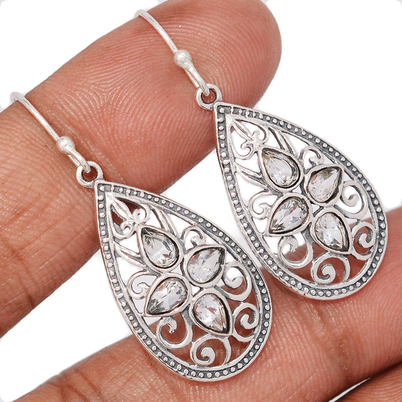 1.7" Southwest - White Topaz Earrings - DSNE212