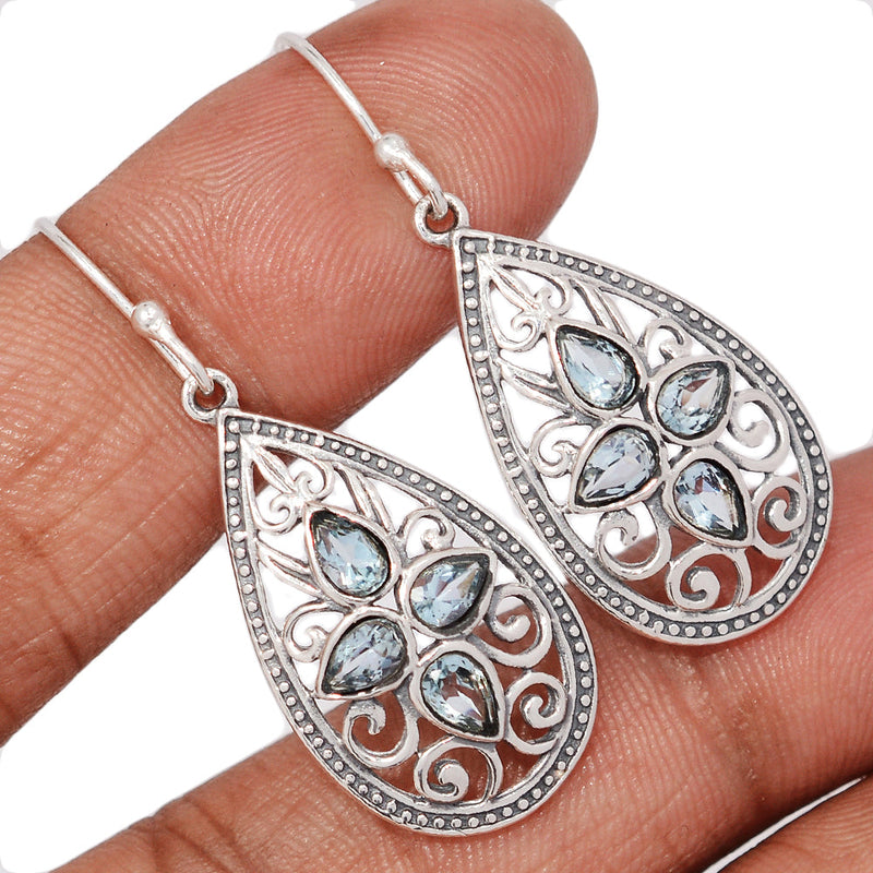1.7" Southwest - Blue Topaz Earrings - DSNE213