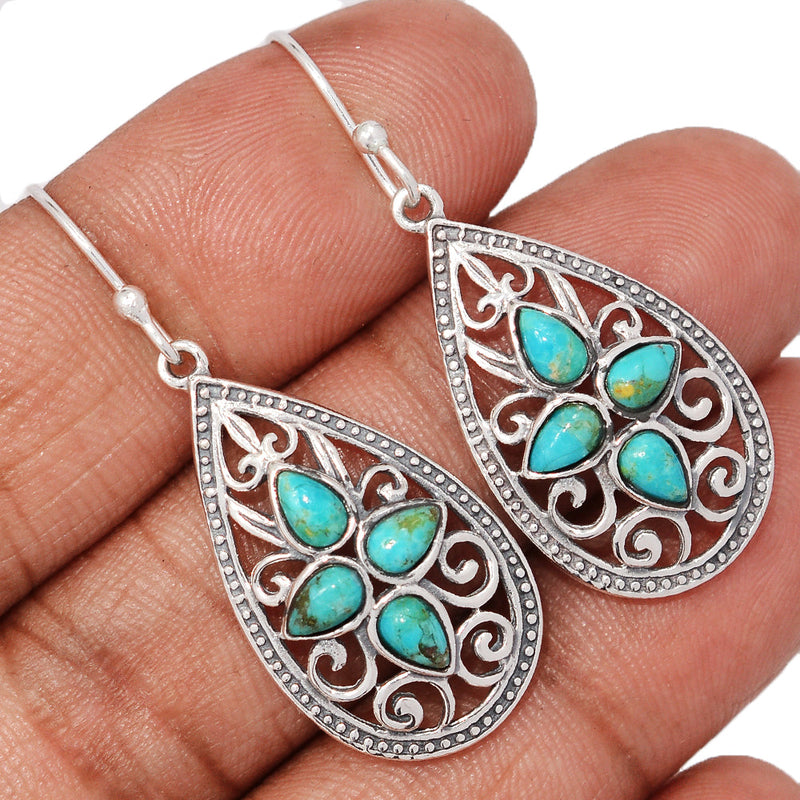 1.7" Southwest - Blue Mohave Turquoise Earrings - DSNE214