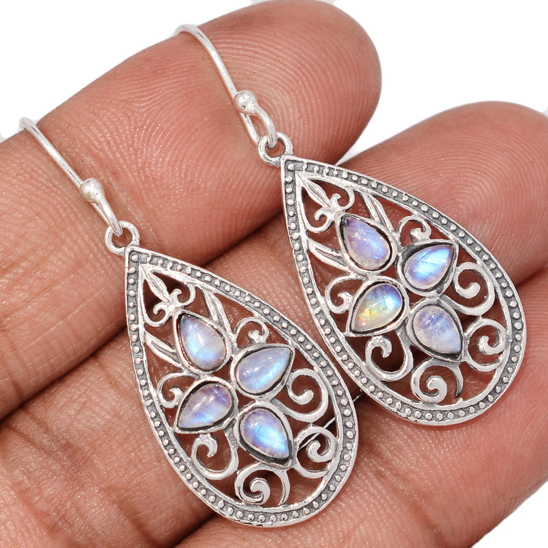 1.7" Southwest - Rainbow Moonstone Earrings - DSNE226