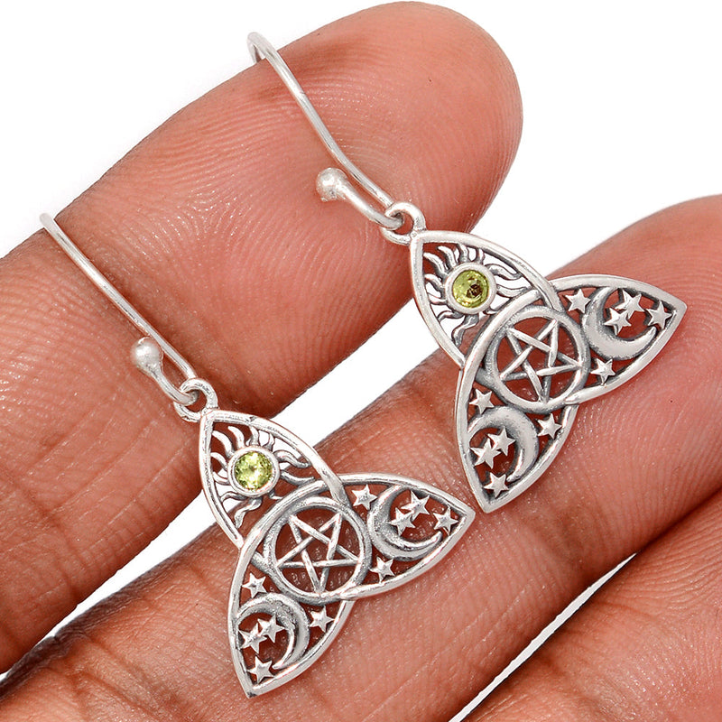 1.2" Celtic Moon, Sun & Star - Pridot Earrings - DSNE269