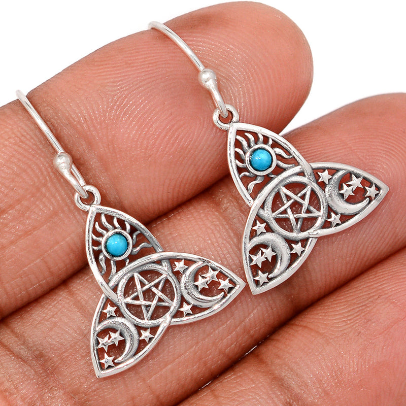 1.2" Celtic Moon, Sun & Star - Smithsonite Earrings - DSNE286