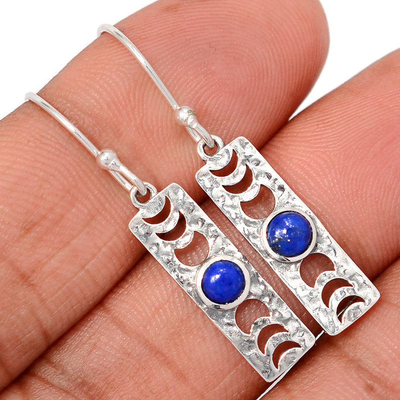 1.5" Phases Of Moon - Lapis Lazuli Earrings - DSNE33