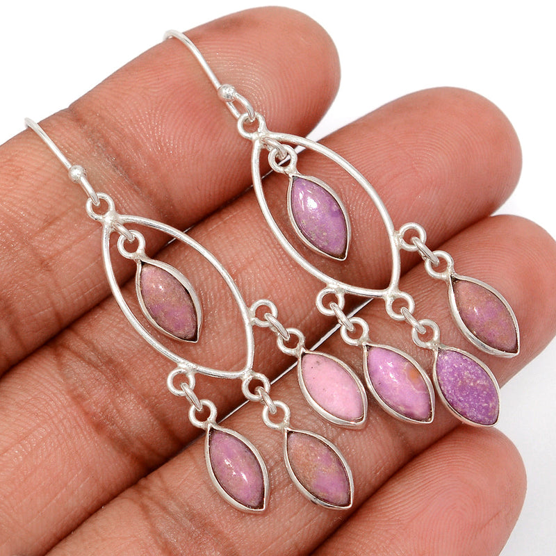 2.2" Jhumka - Phosphosiderite Peru Earrings - DSNE347