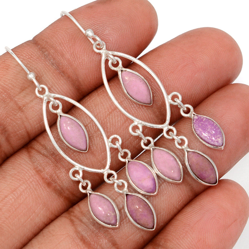 2.2" Jhumka - Phosphosiderite Peru Earrings - DSNE351