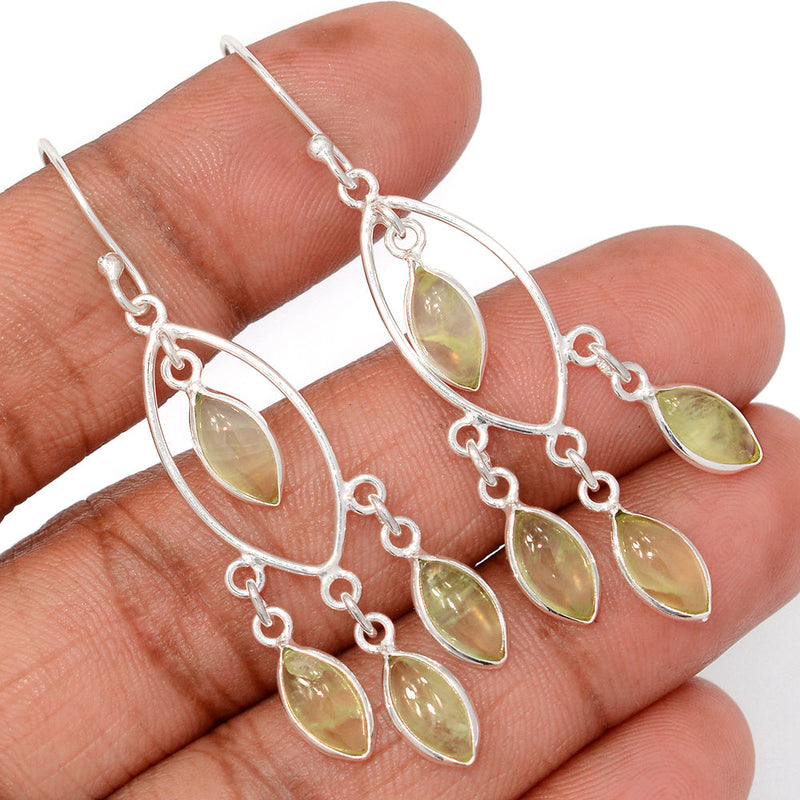 2.2" Jhumka - Prehnite Earrings - DSNE353