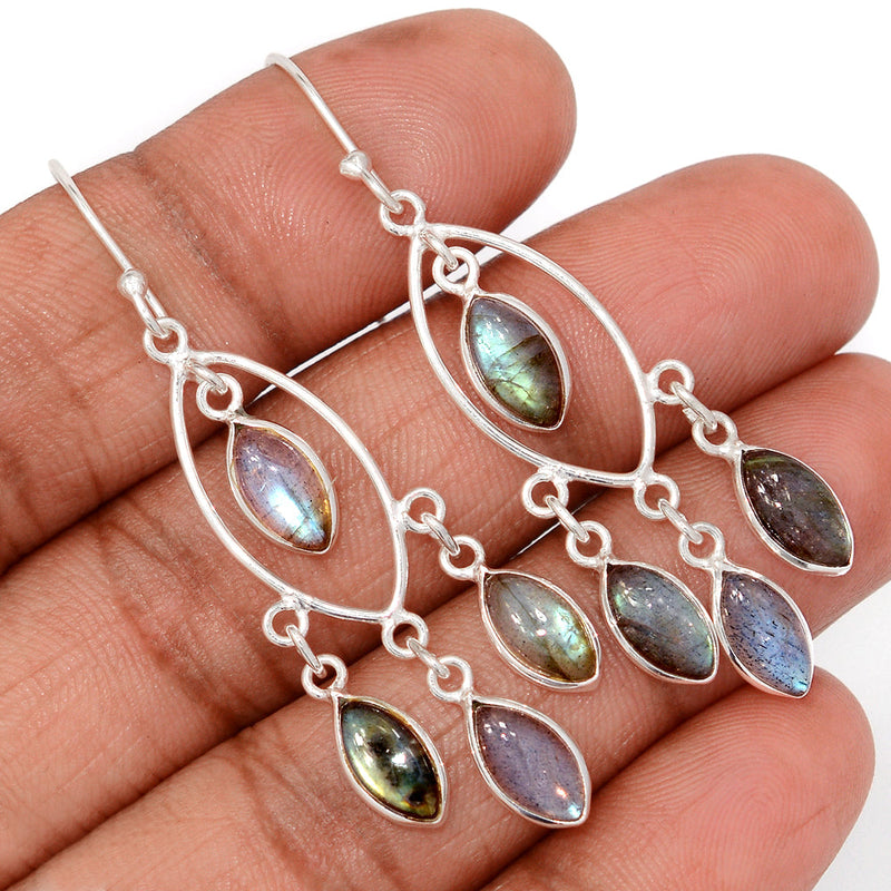 2.2" Jhumka - Labradorite Earrings - DSNE356