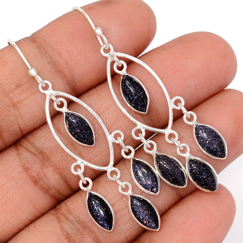 2.2" Jhumka - Blue Sun Star Earrings - DSNE370