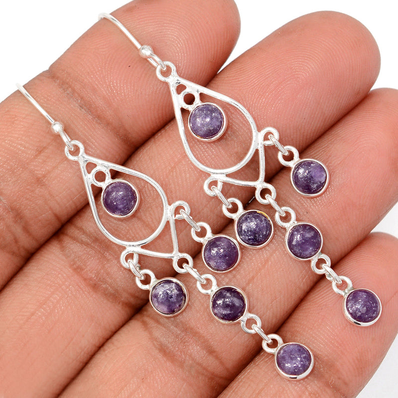 2.5" Jhumka - Lepidolite Earrings - DSNE388