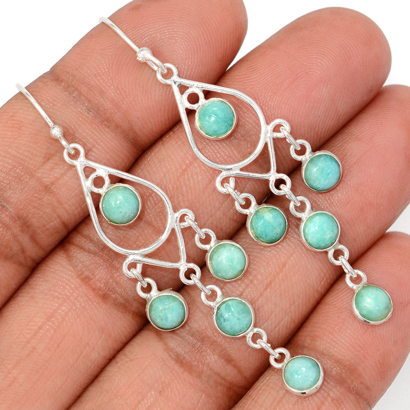 2.5" Jhumka - Peruvian Amazonite Earrings - DSNE392