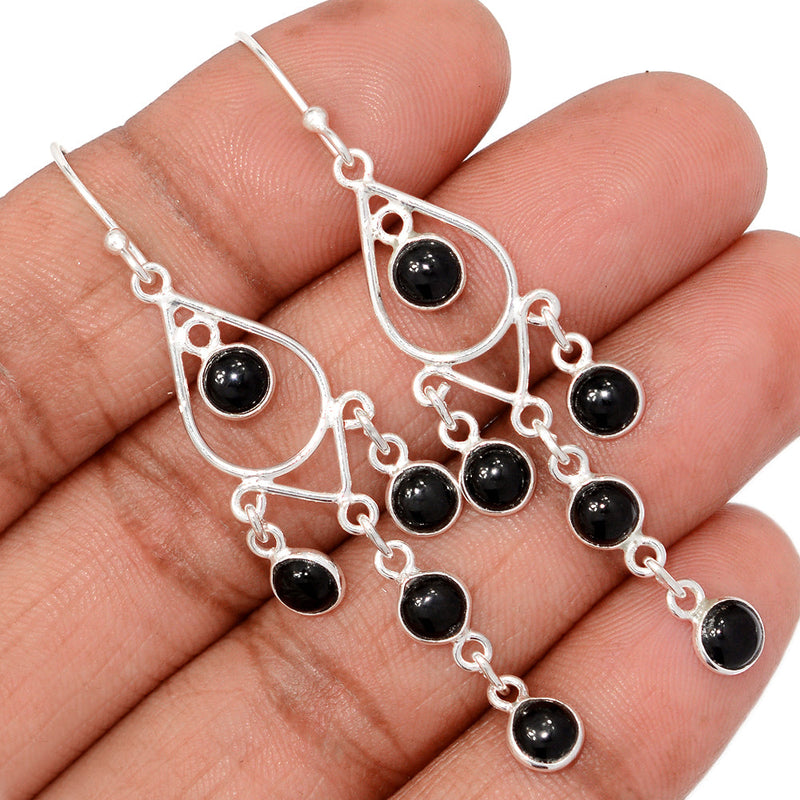 2.5" Jhumka - Black Onyx Earrings - DSNE395