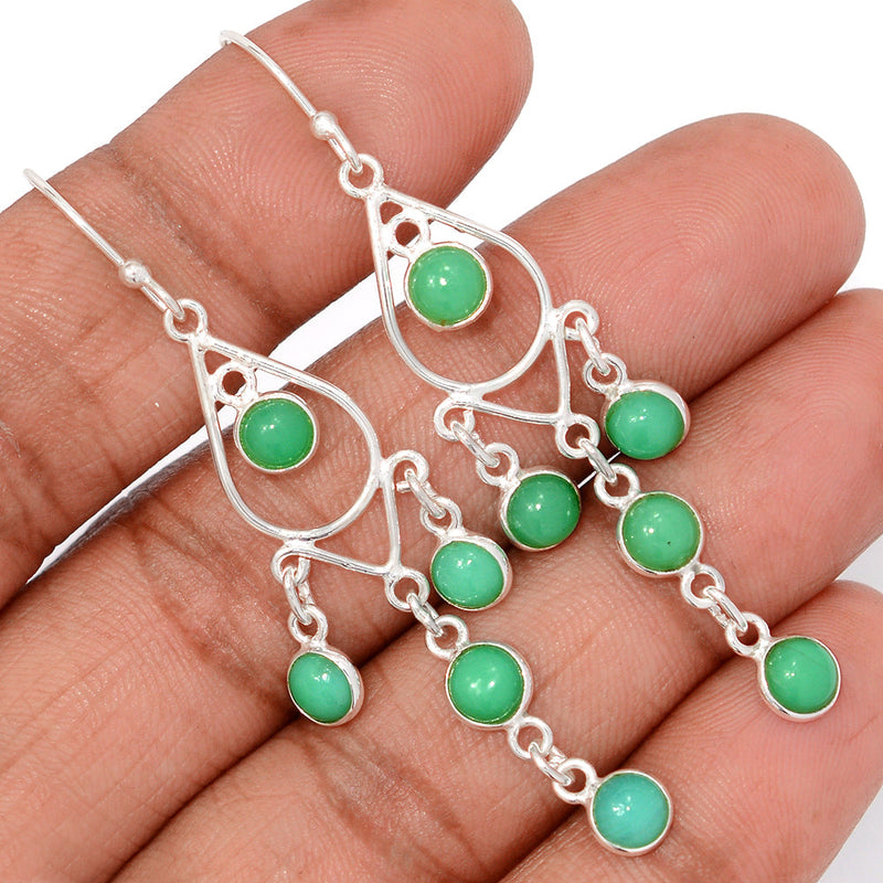 2.5" Jhumka - Chrysoprase Earrings - DSNE397