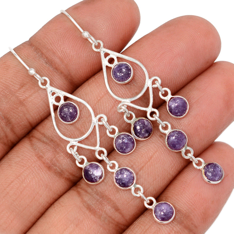 2.5" Jhumka - Lepidolite Earrings - DSNE398