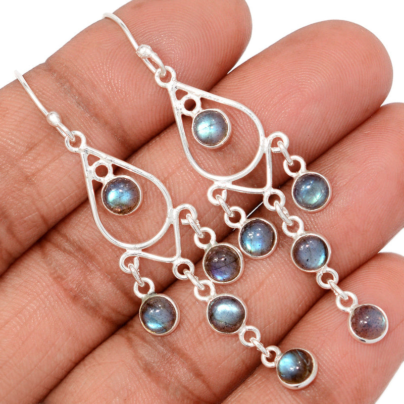 2.5" Jhumka - Labradorite Earrings - DSNE401