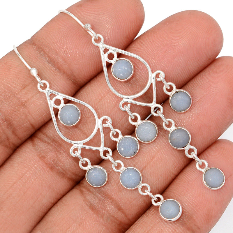 2.5" Jhumka - Angelite Earrings - DSNE403