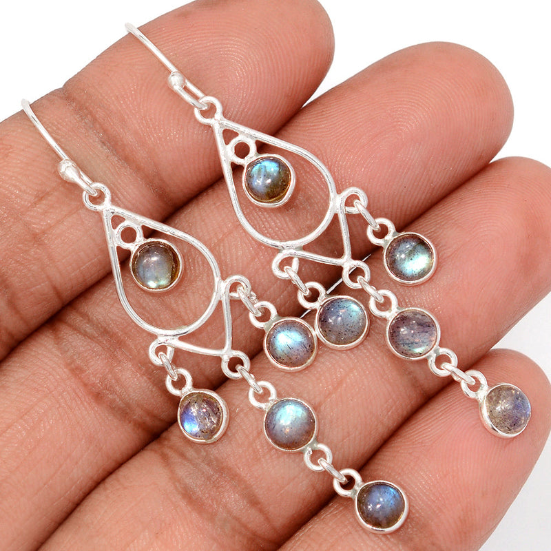 2.5" Jhumka - Labradorite Earrings - DSNE409