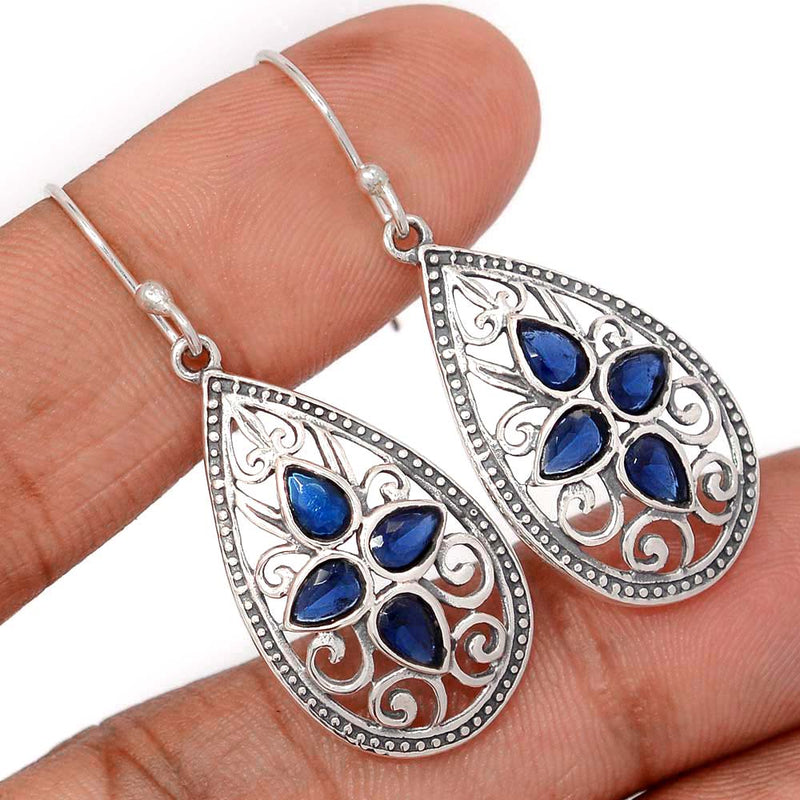 1.7" Southwest - Treated Sapphire Earrings - DSNE8