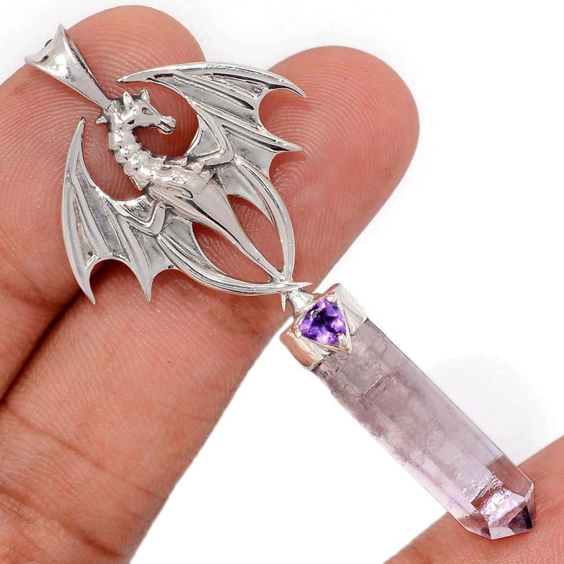 2.3" Dragon - Vera Cruz Amethyst & Amethyst Faceted Pendants - DSNP2050