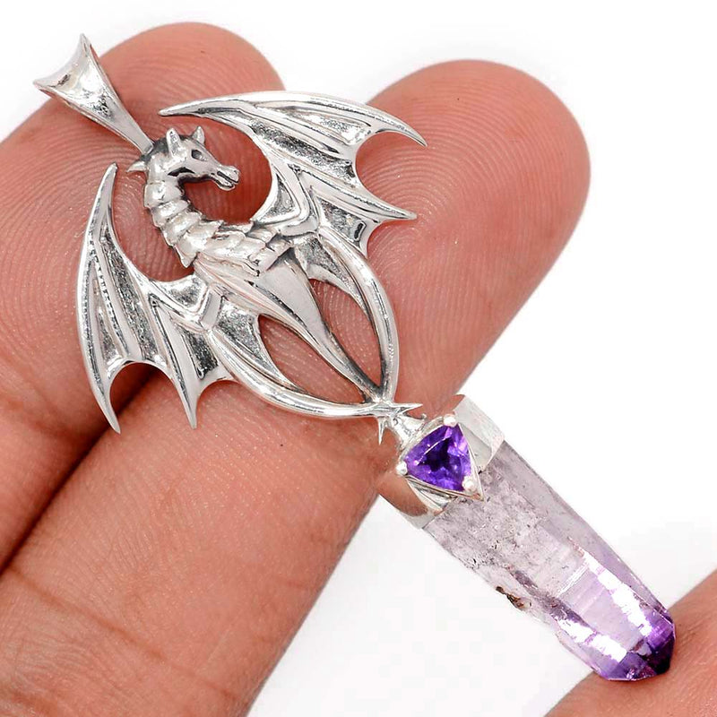 2.1" Dragon - Vera Cruz Amethyst & Amethyst Faceted Pendants - DSNP2068