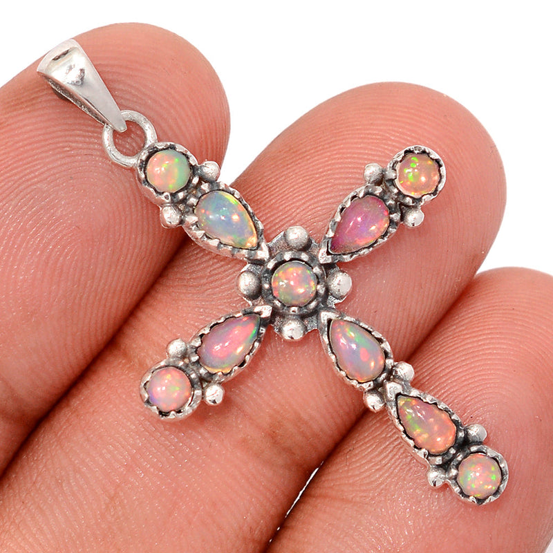 1.6" Cross - Ethiopian Opal Pendants - DSNP2141