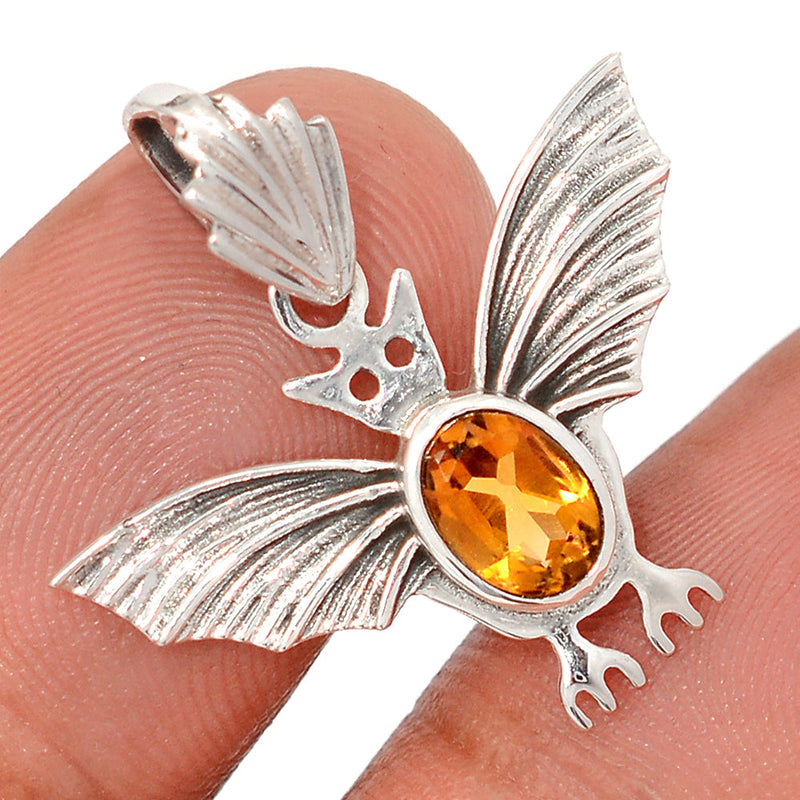 1" Bat - Citrine Pendants - DSNP2142