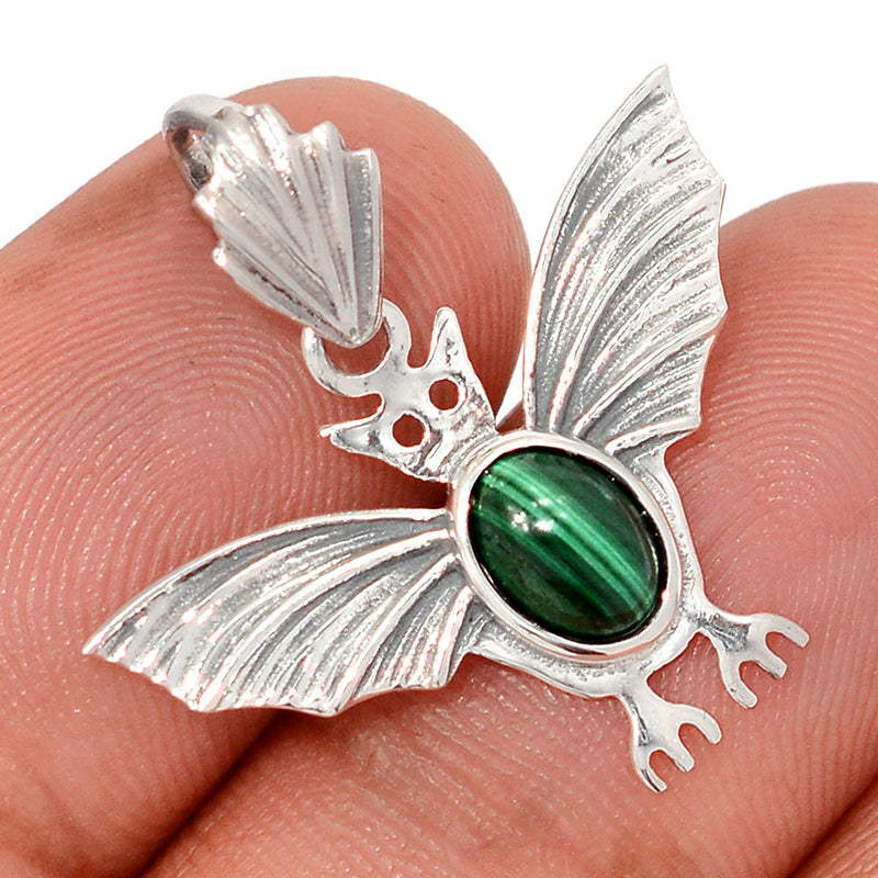 1" Bat - Malachite Pendants - DSNP2144
