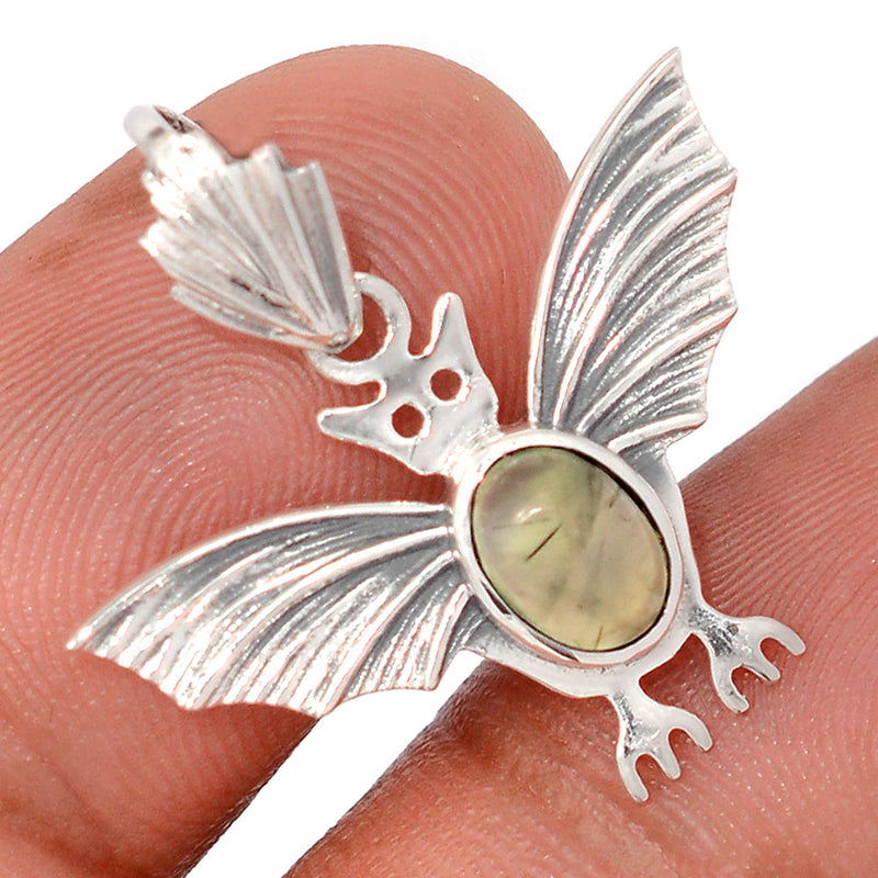 1" Bat - Prehnite Pendants - DSNP2154