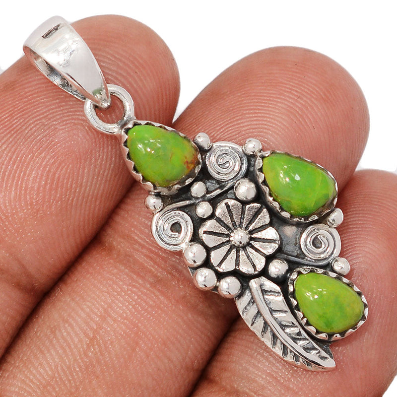 1.6" Southwest - Mohave Green Turquoise Pendants - DSNP2243