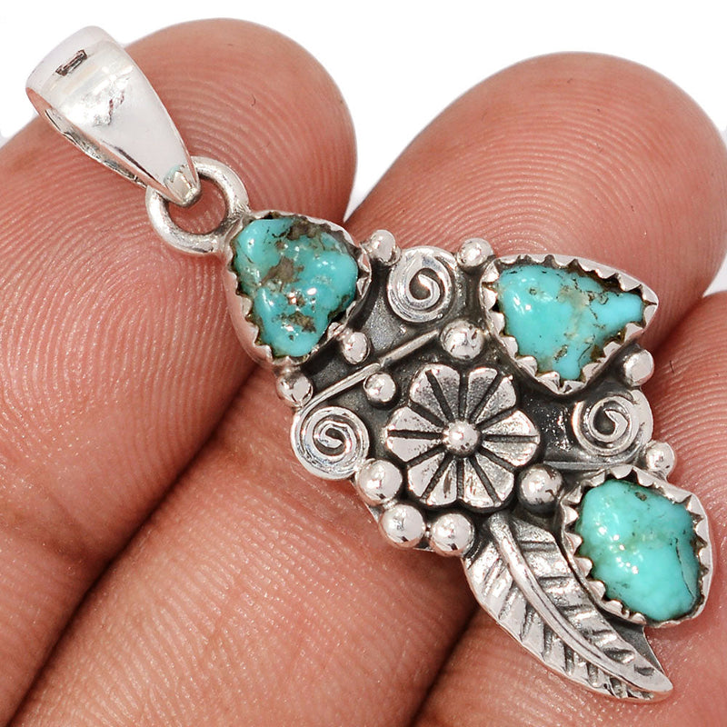 1.6" Southwest - Kingman Turquoise Rough Pendants - DSNP2246