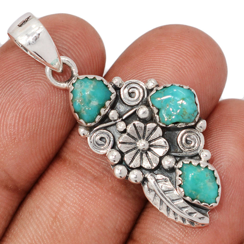 1.6" Southwest - Kingman Turquoise Rough Pendants - DSNP2260
