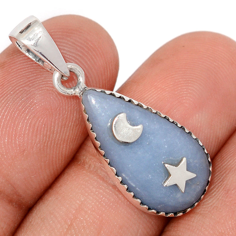 1.3" Moon & Star - Angelite Pendants - DSNP2275
