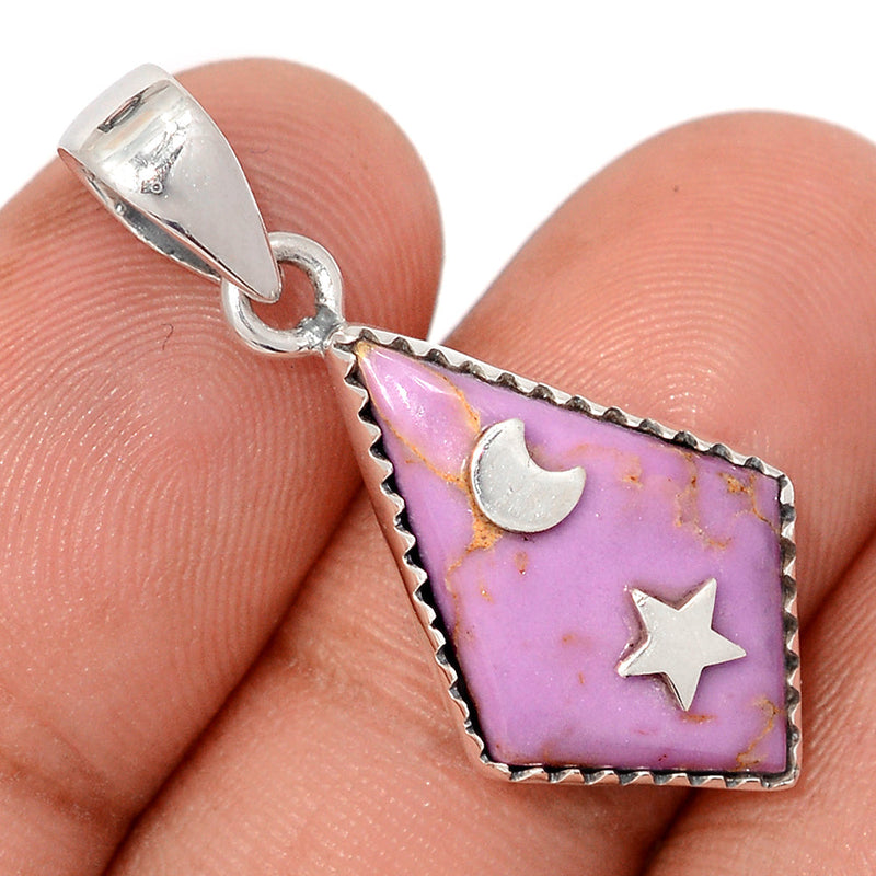 1.3" Moon & Star - Phosphosiderite Peru Pendants - DSNP2280