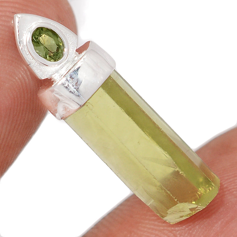 1.1" Designer - Lemon Topaz & Moldavite Pendants - DSNP2308