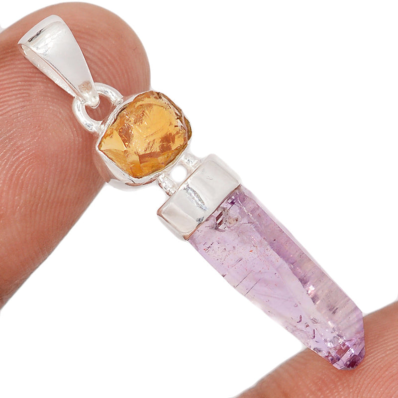 1.6" Designer - Vera Cruz Amethyst & Citrine Rough Pendants - DSNP2325