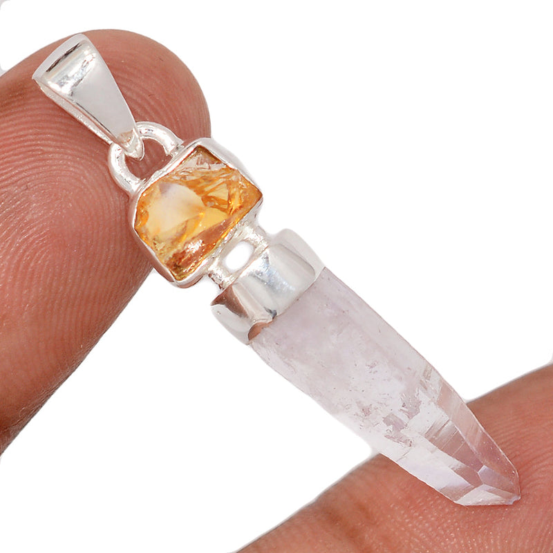 1.7" Designer - Vera Cruz Amethyst & Citrine Rough Pendants - DSNP2330