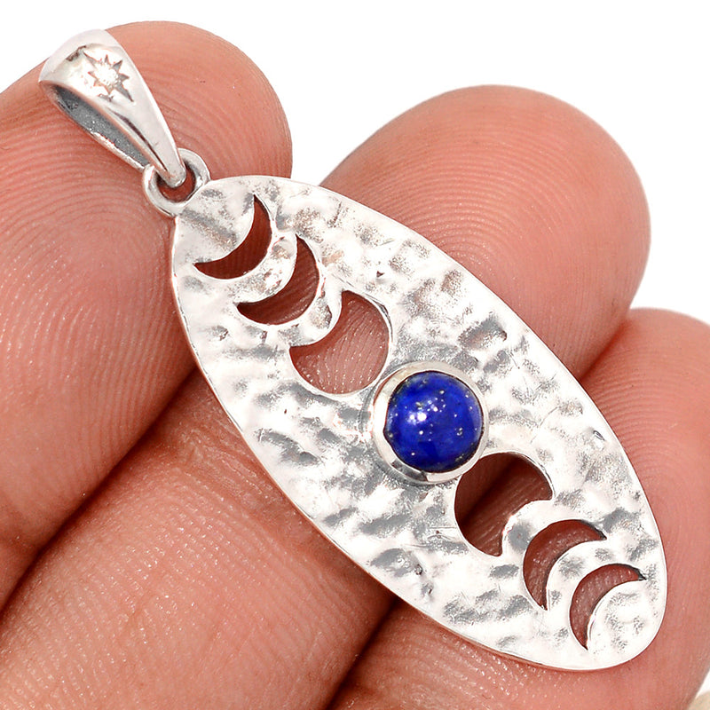 1.7" Phases Of Moon - Lapis Pendants - DSNP2373