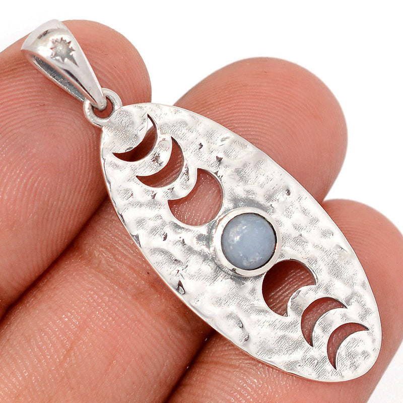 1.7" Phases Of Moon - Angelite Pendants - DSNP2378