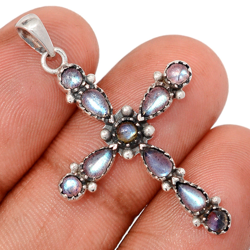 1.6" Cross - Labradorite Pendants - DSNP2397