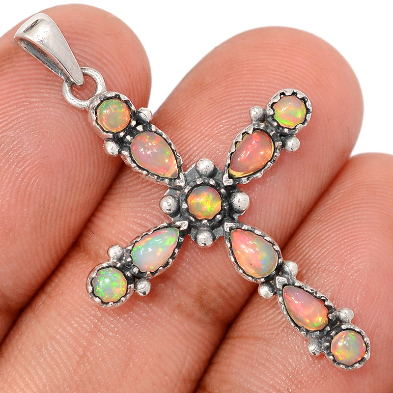 1.6" Cross - Ethiopian Opal Pendants - DSNP2399