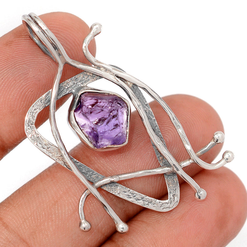 1.8" Designer - Amethyst Rough Pendants - DSNP2408