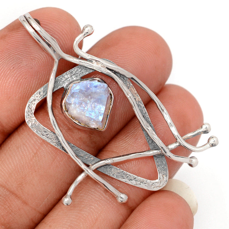 1.8" Designer - Moonstone Rough Pendants - DSNP2409